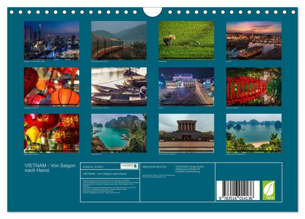 Produktbild: VIETNAM - Von Saigon nach Hanoi (Wandkalender 2026 DIN A4 quer), CALVENDO Monatskalender