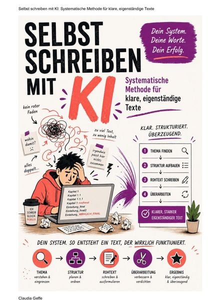 Produktbild: Selbst schreiben mit KI: Systematische Methode f&uuml;r klare, eigenst&auml;ndige Texte