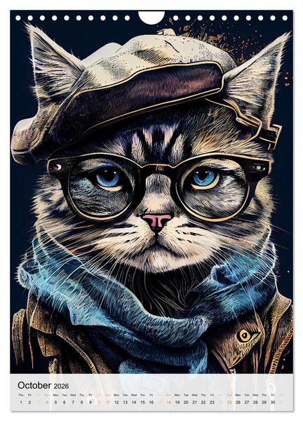Produktbild: Hipster Cats (Wall Calendar 2026 DIN A4 portrait), CALVENDO 12 Month Wall Calendar
