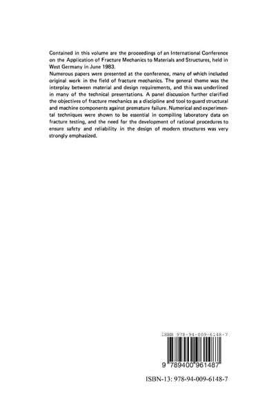 Produktbild: Application of Fracture Mechanics to Materials and Structures