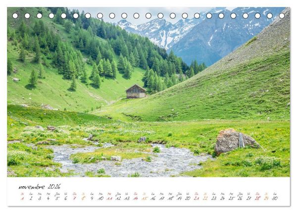 Produktbild: Sur la route des Grandes Alpes, la vall&eacute;e de la Guisane (Calendrier de bureau 2026 DIN A5 vertical), CALVENDO calendrier mensuel