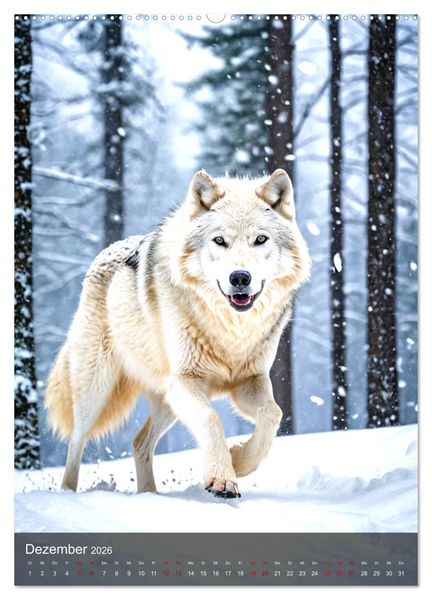 Produktbild: Der Wolf - Sehnsucht Freiheit Kraft (Wandkalender 2026 DIN A2 hoch), CALVENDO Monatskalender