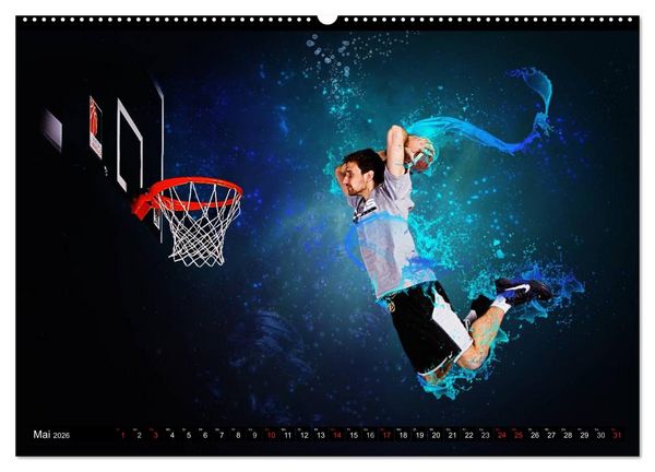 Produktbild: Basketball Fantasiewelten (hochwertiger Premium Wandkalender 2026 DIN A2 quer), Kunstdruck in Hochglanz