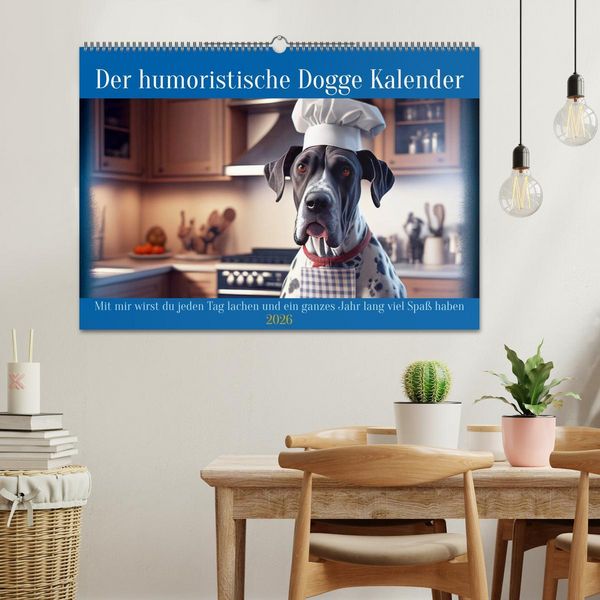 Produktbild: Der humoristische Dogge Kalender (Wandkalender 2026 DIN A2 quer), CALVENDO Monatskalender