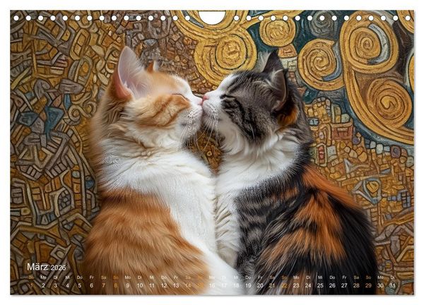Produktbild: Katzenkunstwerke (Wandkalender 2026 DIN A4 quer), CALVENDO Monatskalender
