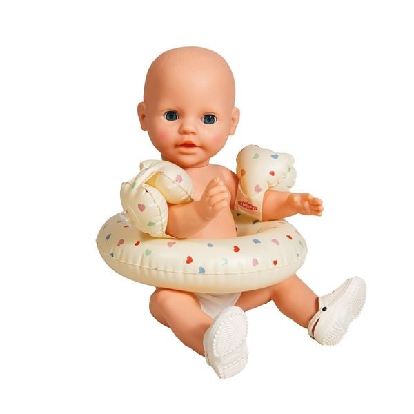 Produktbild: Puppen-Schwimmset ''Herz Konfetti'' mit Schwimmring, Schwimmfl&uuml;geln und Clogs,