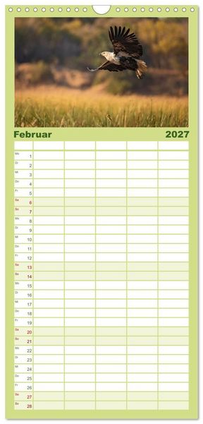 Produktbild: Familienplaner 2027 - Sambias gro&szlig;artige Tierwelt mit 5 Spalten (Wandkalender, 21 x 45 cm) CALVENDO