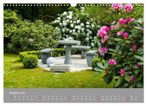 Produktbild: Romantische Garten-Paradiese (Wandkalender 2027 DIN A3 quer), CALVENDO Monatskalender