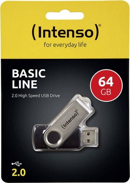 Produktbild: Intenso Basic Line USB-Stick 64 GB Schwarz 3503490 USB-A (USB 2.0)
