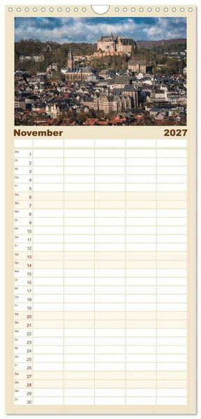 Produktbild: Familienplaner 2027 - M&auml;rchenhaftes Marburg mit 5 Spalten (Wandkalender, 21 x 45 cm) CALVENDO