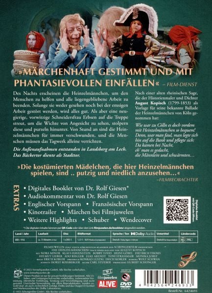 Produktbild: Die Heinzelmännchen (1956) (Filmjuwelen / Schongerfilm-Märchen)