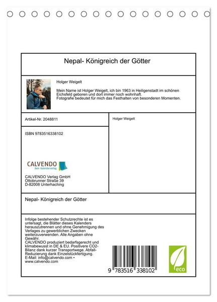 Produktbild: Nepal- K&ouml;nigreich der G&ouml;tter (Tischkalender 2026 DIN A5 hoch), CALVENDO Monatskalender