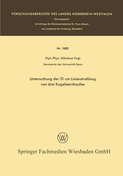 Produktbild: Untersuchung der 21-cm Linienstrahlung von drei Kugelsternhaufen