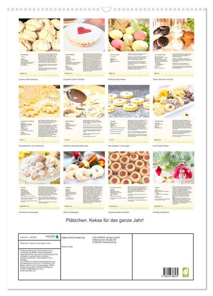 Produktbild: Pl&auml;tzchen. Kekse f&uuml;r das ganze Jahr! (Wandkalender 2026 DIN A2 hoch), CALVENDO Monatskalender