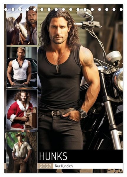 Hunks-nur für dich (Tischkalender 2027 DIN A5 hoch), CALVENDO Monatskalender