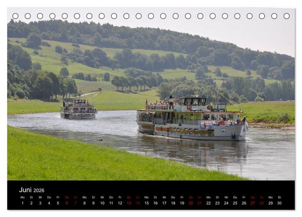 Produktbild: Schiffe auf der Oberweser (Tischkalender 2026 DIN A5 quer), CALVENDO Monatskalender