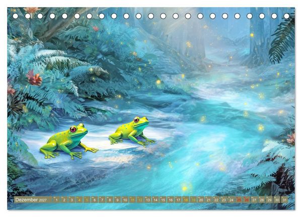 Produktbild: M&auml;rchenhafte charmante Fr&ouml;sche - Fantasiewerke (Tischkalender 2027 DIN A5 quer), CALVENDO Monatskalender