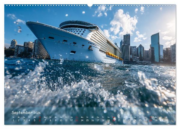Produktbild: Kreuzfahrtschiffe Kalender - Kreuzfahrten und Giganten der Meere (hochwertiger Premium Wandkalender 2026 DIN A2 quer), Kunstdruck in Hochglanz