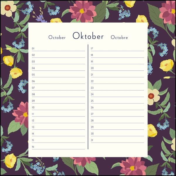 Produktbild: Immerw&auml;hrender Geburtstagskalender &ndash; Lovely Flowers &ndash; Haferkorn & Sauerbrey &ndash; Quadrat-Format 24 x 24 cm