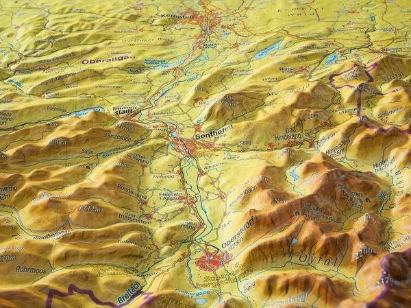 Produktbild: Relief Allg&auml;u Bodensee 1:200.000 (ohne Rahmen)