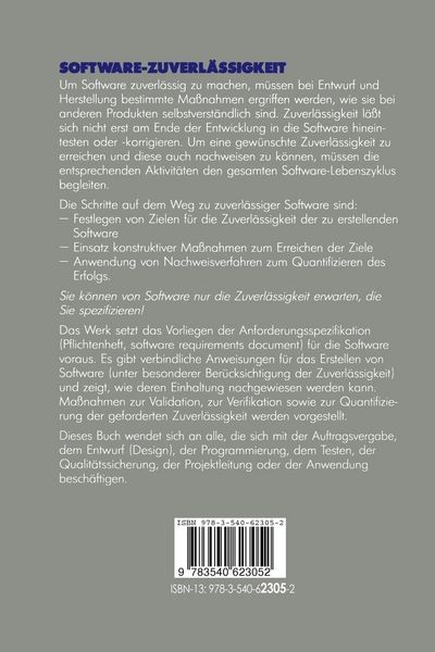 Produktbild: Software-Zuverl&auml;ssigkeit