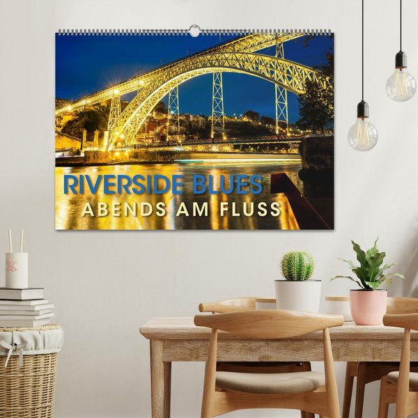 Produktbild: RIVERSIDE BLUES - Abends am Fluss (Wandkalender 2026 DIN A2 quer), CALVENDO Monatskalender