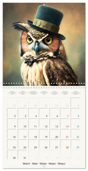 Produktbild: Oiseaux Styl&eacute;s (Calendrier mural carr&eacute; 2026 30x30 cm) Calendrier double avec une page pour vos prises de notes