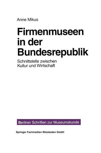 Produktbild: Firmenmuseen in der BRD