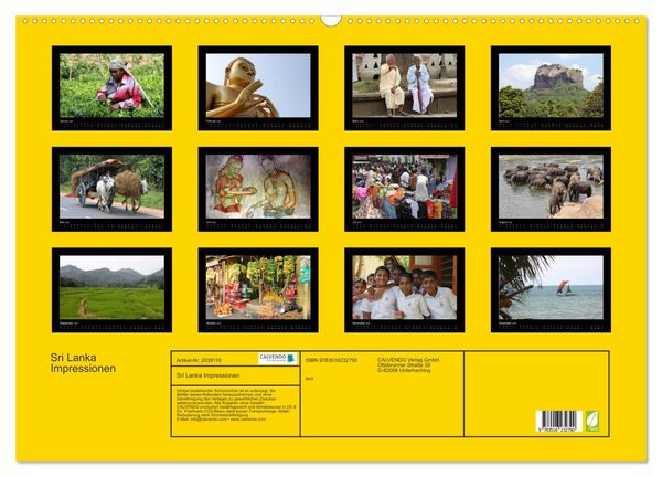 Produktbild: Sri Lanka Impressionen (Wandkalender 2026 DIN A2 quer), CALVENDO Monatskalender