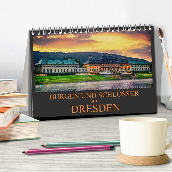 Produktbild: Burgen und Schl&ouml;sser um Dresden (Tischkalender 2026 DIN A5 quer), CALVENDO Monatskalender