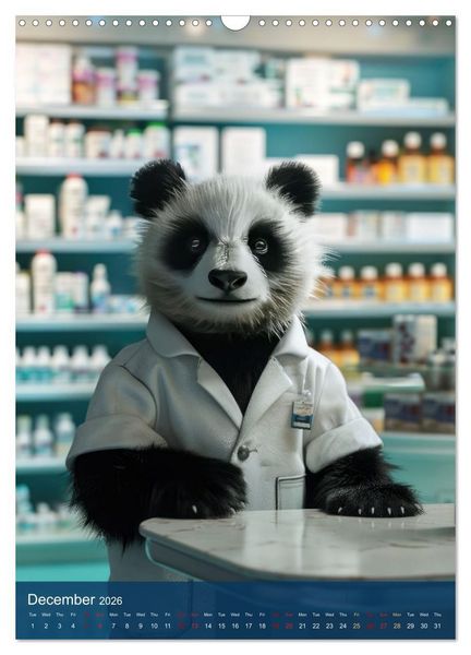 Produktbild: Funny animals in a pharmacist outfit (Wall Calendar 2026 DIN A3 portrait), CALVENDO 12 Month Wall Calendar