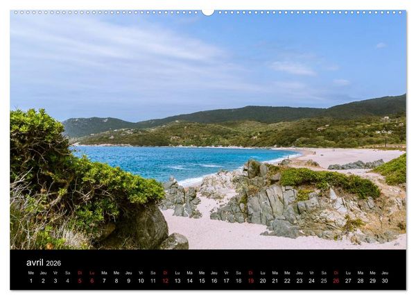 Produktbild: Les plus belles plages de Corse (Calendrier mural 2026 DIN A2 vertical) calendrier de bureau