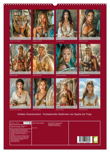 Produktbild: Antikes Griechenland - Fantasievolle Heldinnen von Sparta bis Troja (hochwertiger Premium Wandkalender 2026 DIN A2 hoch), Kunstdruck in Hochglanz