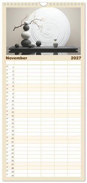Produktbild: Familienplaner 2027 - Zen mit 5 Spalten (Wandkalender, 21 x 45 cm) CALVENDO