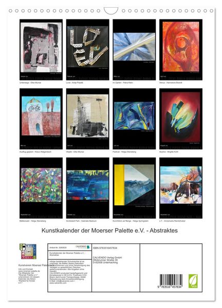 Produktbild: Kunstkalender der Moerser Palette e.V. - Abstraktes (Wandkalender 2026 DIN A3 hoch), CALVENDO Monatskalender