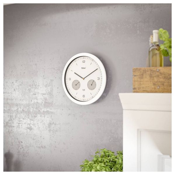 Produktbild: Mebus 52826 Funk Wanduhr 260 mm x 42 mm Wei&szlig;