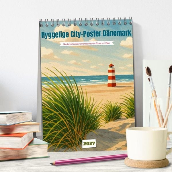 Produktbild: Hyggelige City-Poster D&auml;nemark (Tischkalender 2027 DIN A5 hoch), CALVENDO Monatskalender