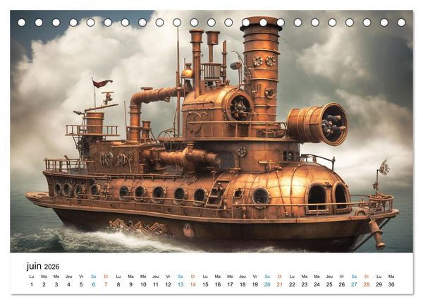 Produktbild: M&eacute;caniques fantastiques (Calendrier de bureau 2026 DIN A5 vertical), CALVENDO calendrier mensuel