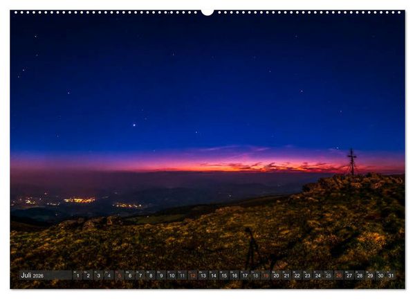 Produktbild: Himmelslichter - Mond und Sterne (hochwertiger Premium Wandkalender 2026 DIN A2 quer), Kunstdruck in Hochglanz