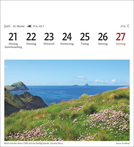 Produktbild: Irland Sehnsuchtskalender 2027 - Wochenkalender mit 53 Postkarten