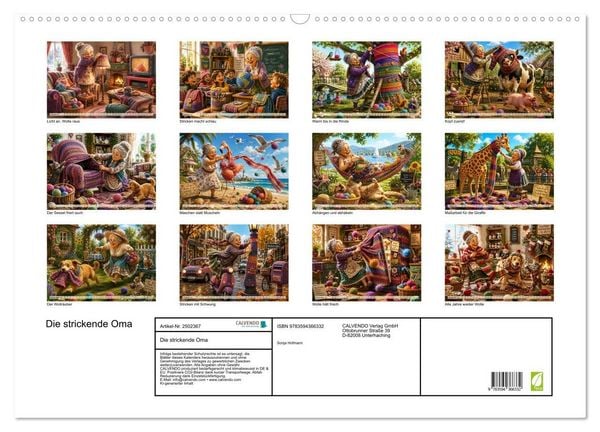 Produktbild: Die strickende Oma (Wandkalender 2027 DIN A2 quer), CALVENDO Monatskalender