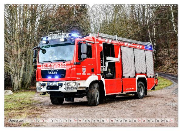 Produktbild: Feuerwehrfahrzeuge (hochwertiger Premium Wandkalender 2026 DIN A2 quer), Kunstdruck in Hochglanz