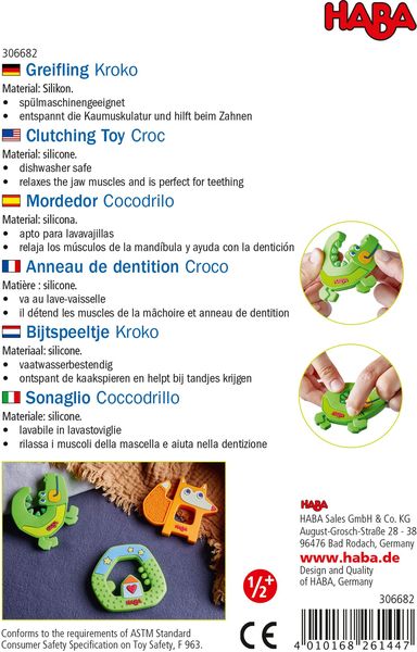 Produktbild: HABA Greifling Kroko mit Rillen gr&uuml;n