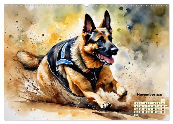 Produktbild: Deutsche Sch&auml;ferhunde - Klassiker rund um den Globus (hochwertiger Premium Wandkalender 2026 DIN A2 quer), Kunstdruck in Hochglanz