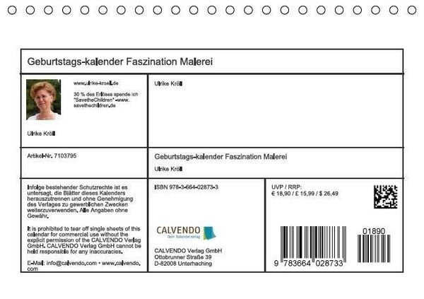 Produktbild: Geburtstagskalender Faszination Malerei - mit immerw&auml;hrendem Kalender (Tischkalender immerw&auml;hrend DIN A5 quer)