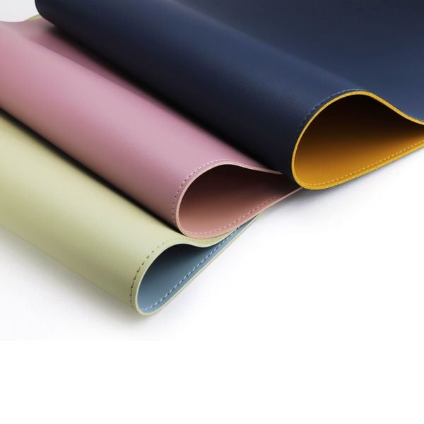 Produktbild: SAX Schreibtischunterlage PU Leder, blau/gelb