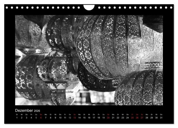 Produktbild: Marokko - Nostalgie in schwarz-weiss (Wandkalender 2026 DIN A4 quer), CALVENDO Monatskalender