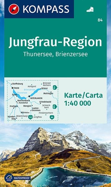 KOMPASS Wanderkarte 84 Jungfrau-Region, Thunersee, Brienzers