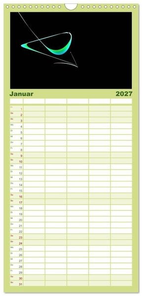 Produktbild: Familienplaner 2027 - Minimalistisch mit 5 Spalten (Wandkalender, 21 x 45 cm) CALVENDO