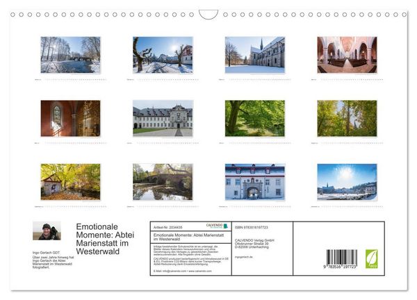 Produktbild: Emotionale Momente: Abtei Marienstatt im Westerwald (Wandkalender 2026 DIN A3 quer), CALVENDO Monatskalender